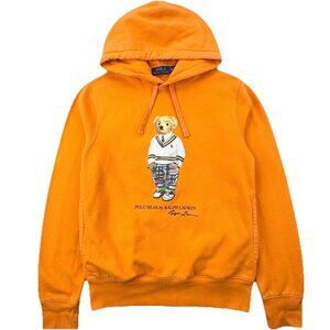 Polo Ralph Lauren Polo Bear Fleece Hoodie Unisex XS Orange Heritage Bear Preppy